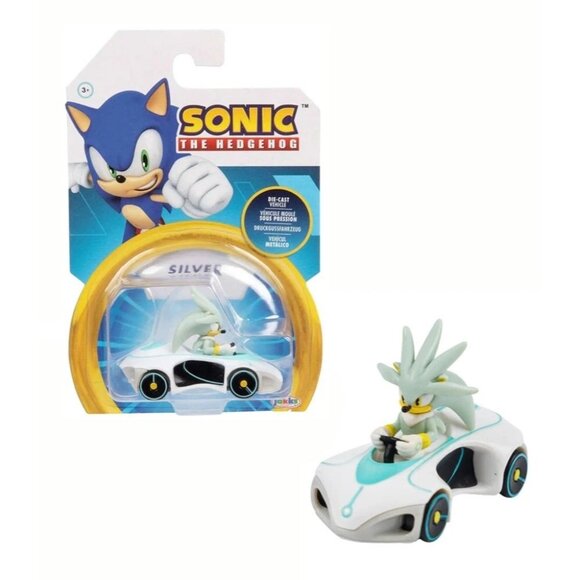 Jakks Pacific Other - Sonic the Hedgehog Die-Cast Vehicle Wave 2 - Silver Hedgehog Lightron Car Figure